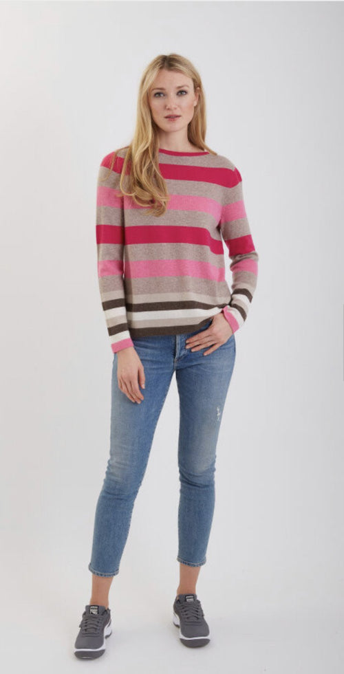 Cashmere Multi-color Stripe Sweater #191124