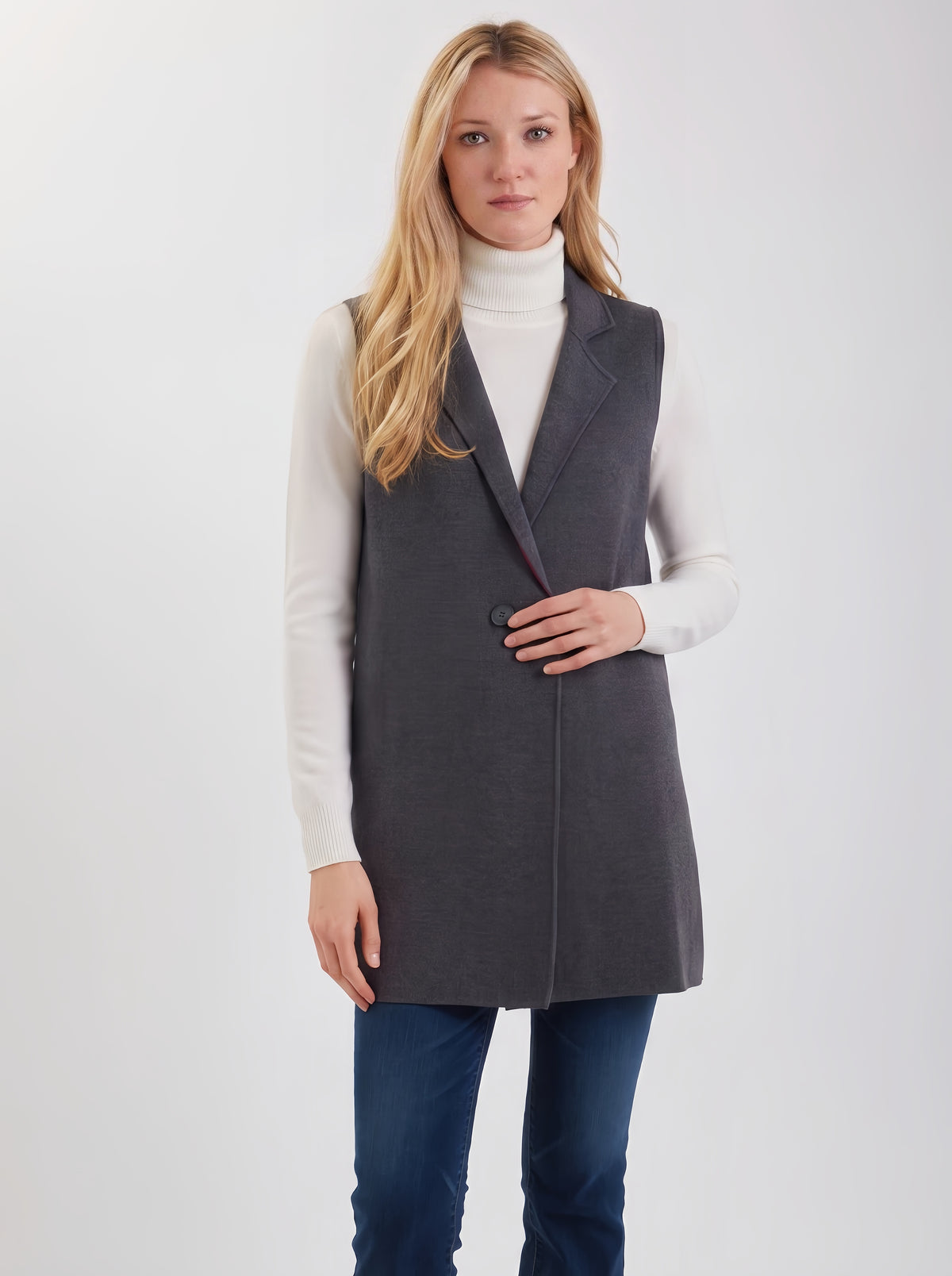 Reversible Pima Cotton Long Vest #191341