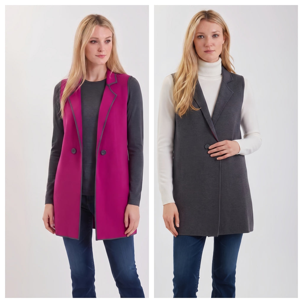 Reversible Pima Cotton Long Vest #191341