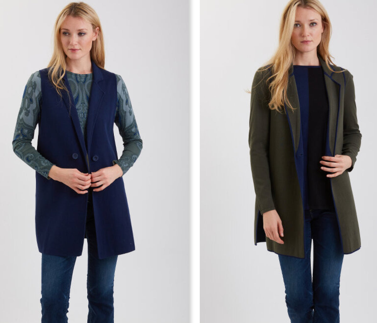 Reversible Pima Cotton Long Vest #191341