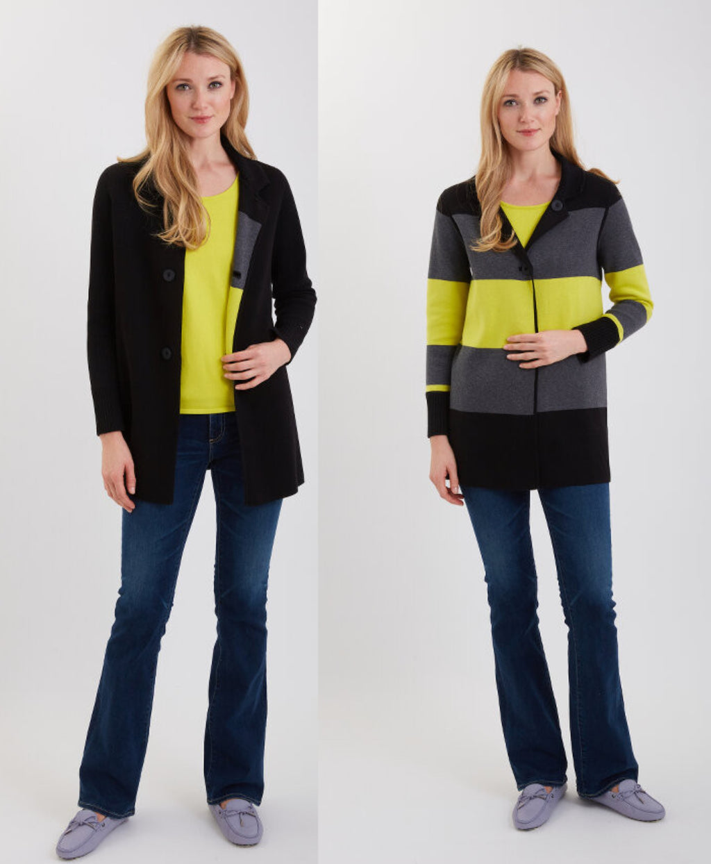 Pima Cotton Ribbed Collar & Cuffs Reversible Coat   #191365