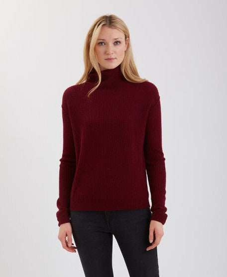 Cashmere Waffle Stitch Funnel Neck #191729