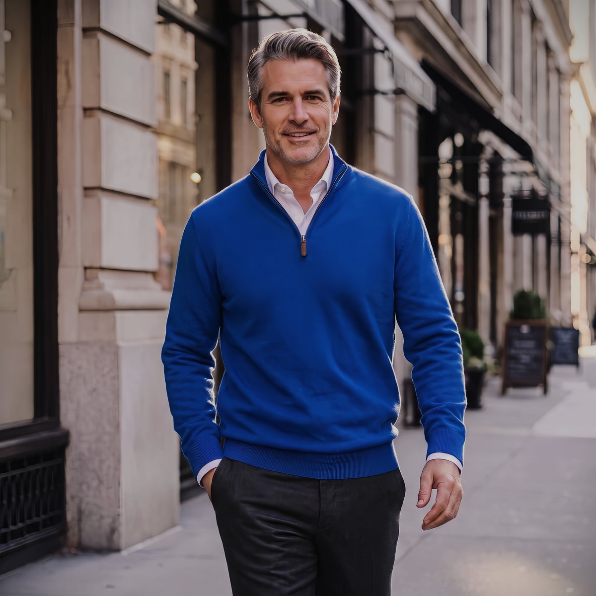 Men’s 100% Cashmere Quarter Zip Sweater #4103