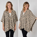 Cashmere Leopard‑Print Cape #49901