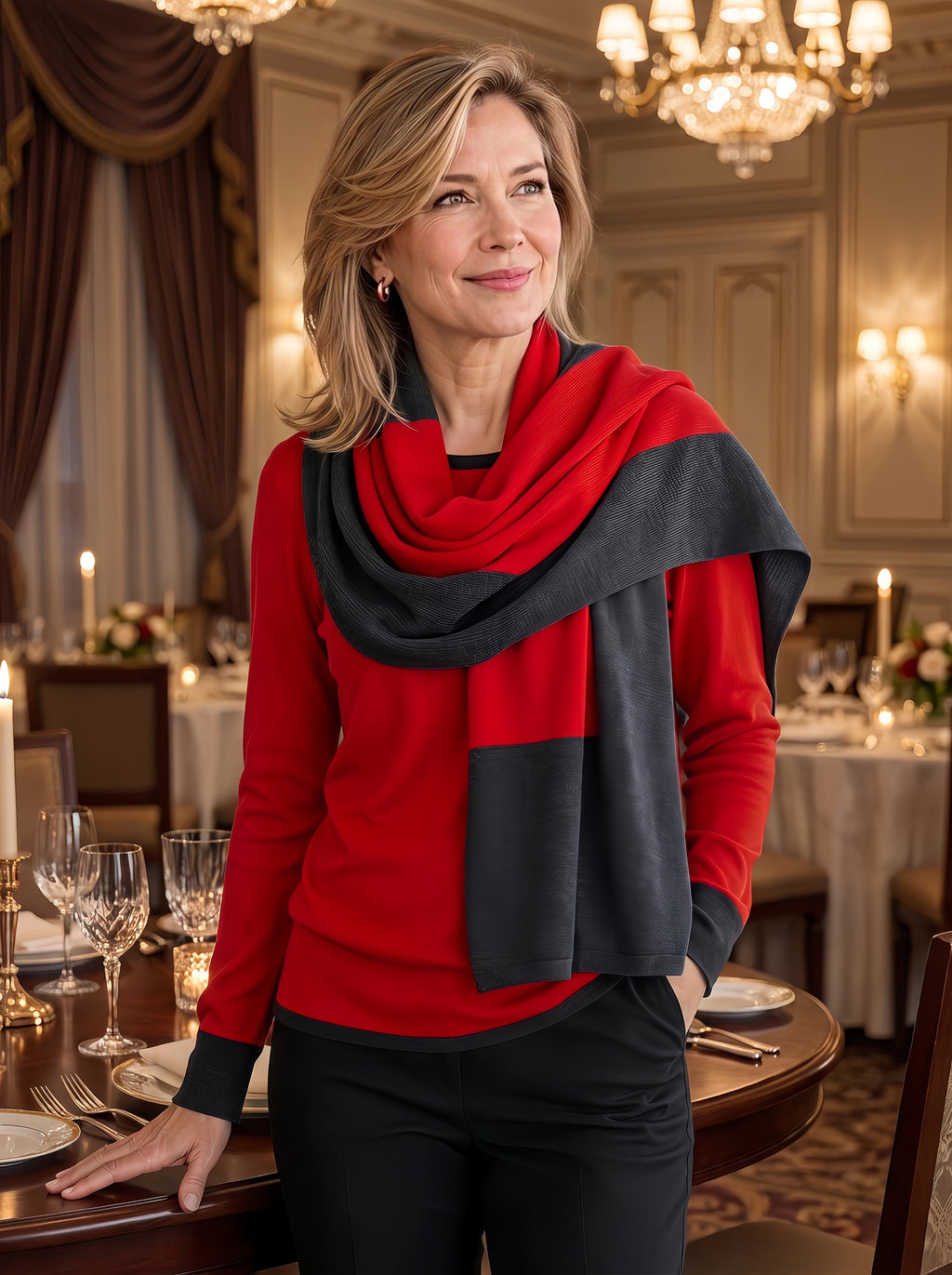 Premium Merino Wool Sweater & Matching Scarf Set #91605
