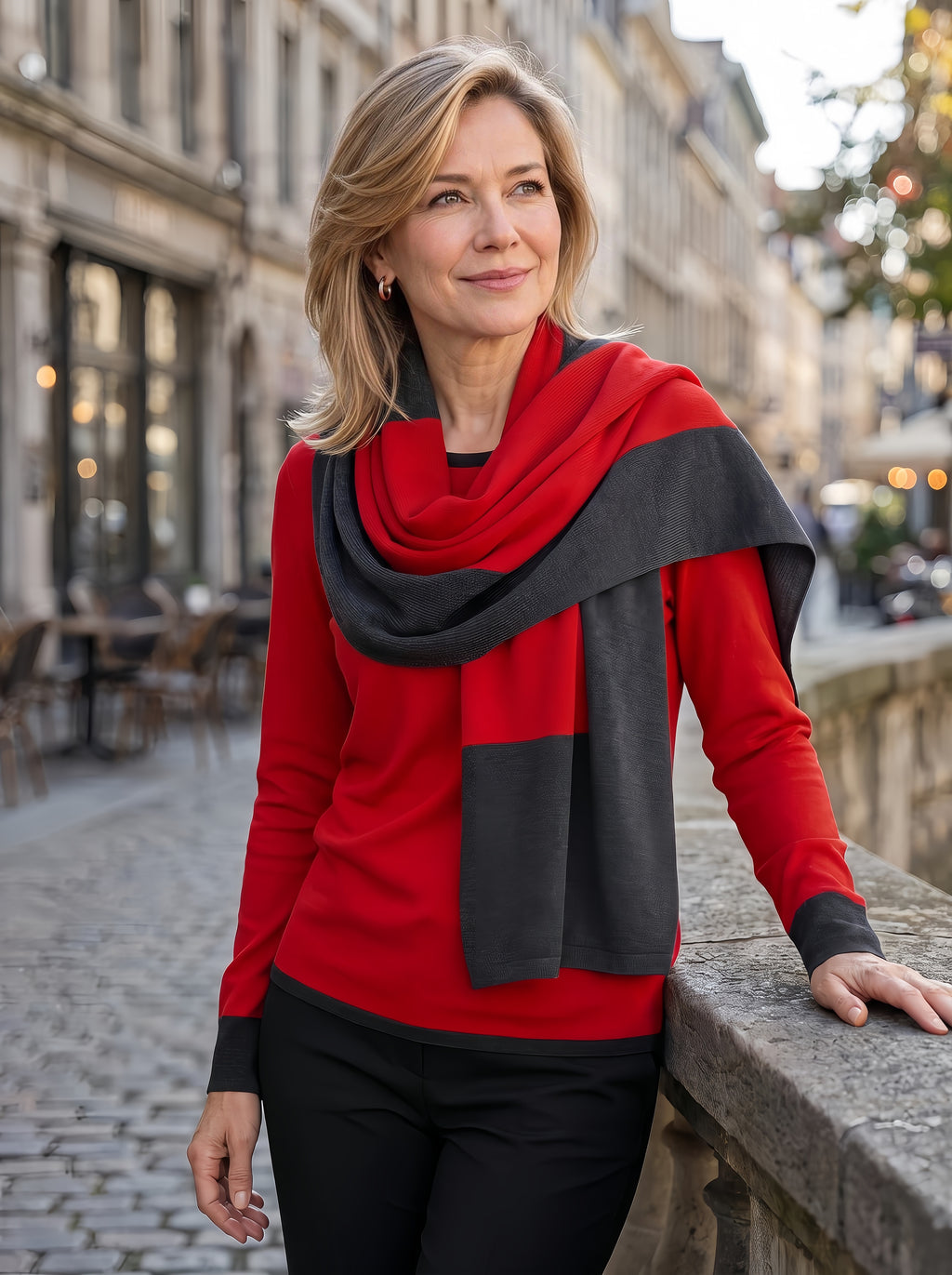 Premium Merino Wool Sweater & Matching Scarf Set #91605